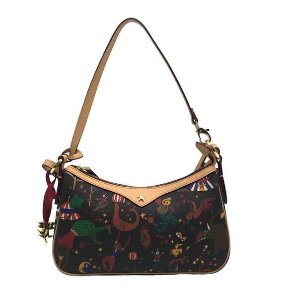 Piero Guidi Handbags - Piero Guidi Magic Circus Brown Coated Canvas Cecilia Tracollina